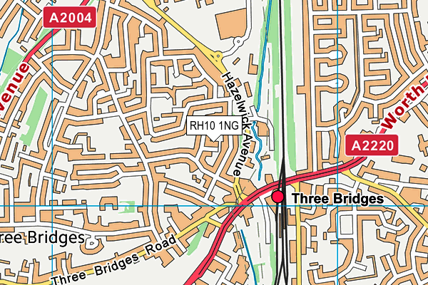 RH10 1NG map - OS VectorMap District (Ordnance Survey)