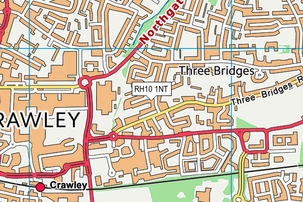 RH10 1NT map - OS VectorMap District (Ordnance Survey)