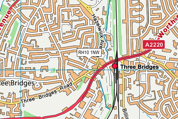 RH10 1NW map - OS VectorMap District (Ordnance Survey)