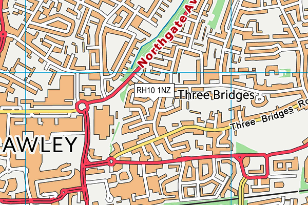 RH10 1NZ map - OS VectorMap District (Ordnance Survey)