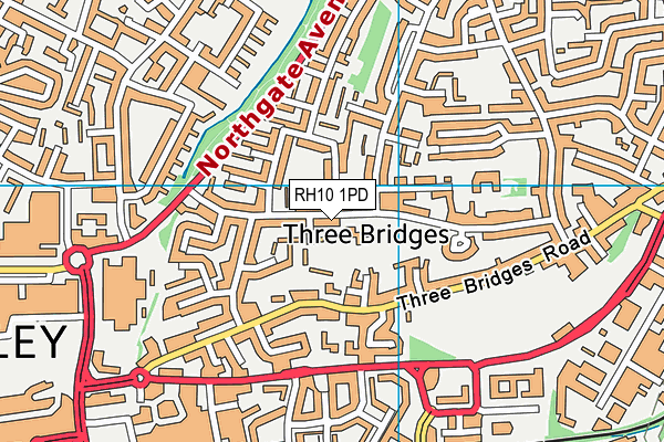 Three Bridges Primary School map (RH10 1PD) - OS VectorMap District (Ordnance Survey)
