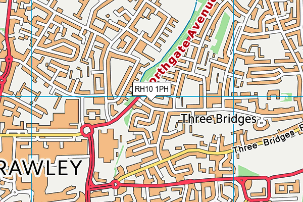 RH10 1PH map - OS VectorMap District (Ordnance Survey)