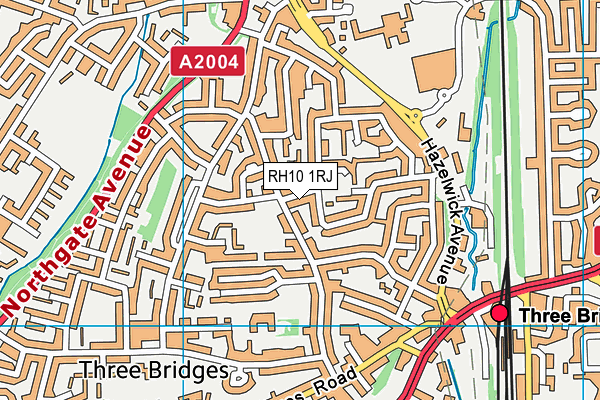 RH10 1RJ map - OS VectorMap District (Ordnance Survey)