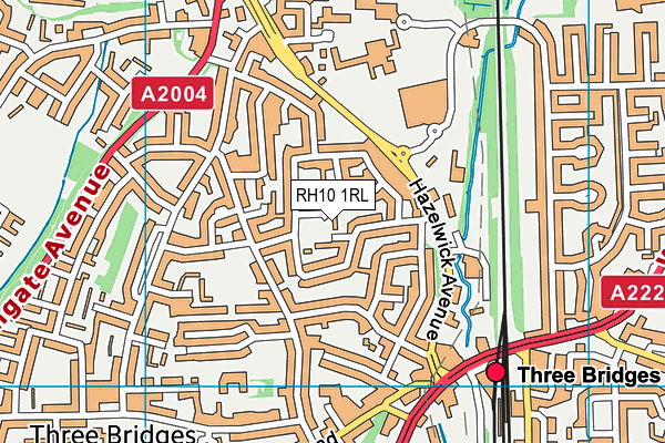 RH10 1RL map - OS VectorMap District (Ordnance Survey)