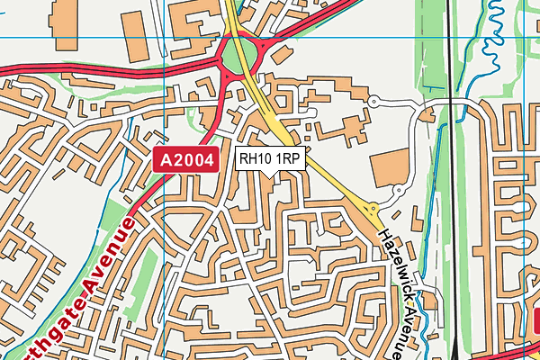 RH10 1RP map - OS VectorMap District (Ordnance Survey)