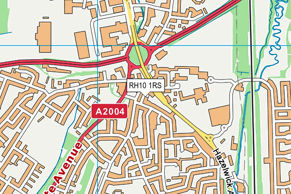 RH10 1RS map - OS VectorMap District (Ordnance Survey)