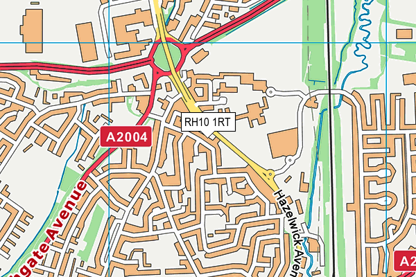 RH10 1RT map - OS VectorMap District (Ordnance Survey)