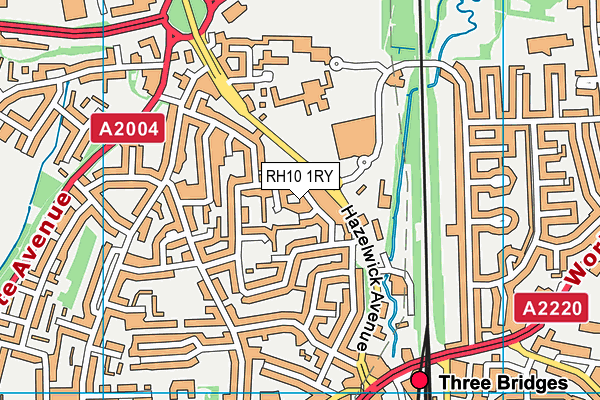 RH10 1RY map - OS VectorMap District (Ordnance Survey)