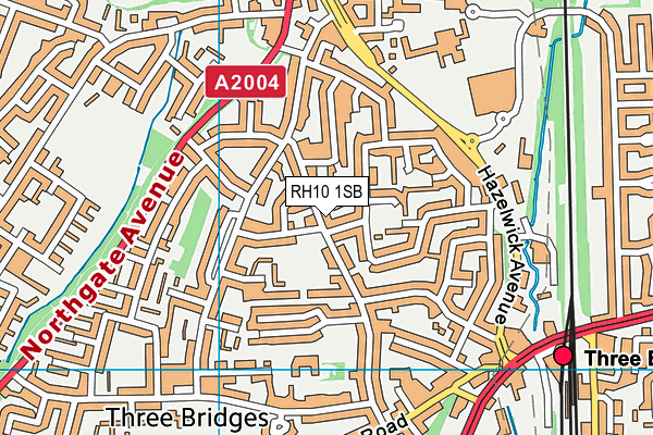 RH10 1SB map - OS VectorMap District (Ordnance Survey)