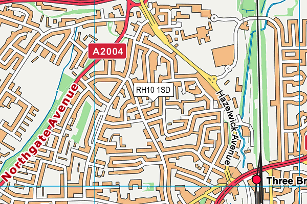 RH10 1SD map - OS VectorMap District (Ordnance Survey)