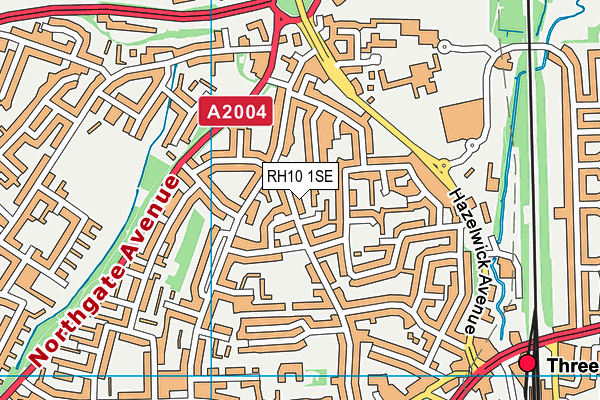 RH10 1SE map - OS VectorMap District (Ordnance Survey)