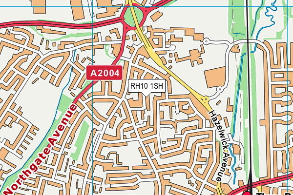 RH10 1SH map - OS VectorMap District (Ordnance Survey)