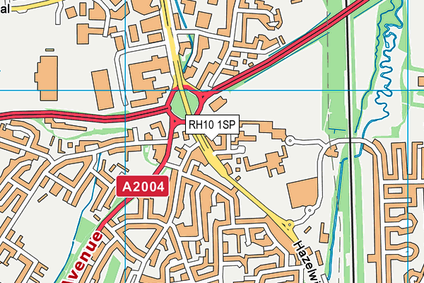 RH10 1SP map - OS VectorMap District (Ordnance Survey)