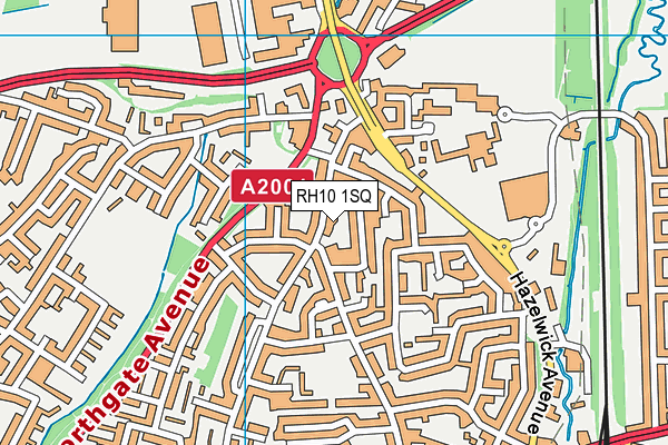 RH10 1SQ map - OS VectorMap District (Ordnance Survey)