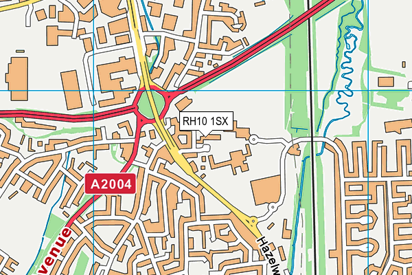 RH10 1SX map - OS VectorMap District (Ordnance Survey)