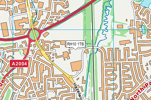 RH10 1TB map - OS VectorMap District (Ordnance Survey)