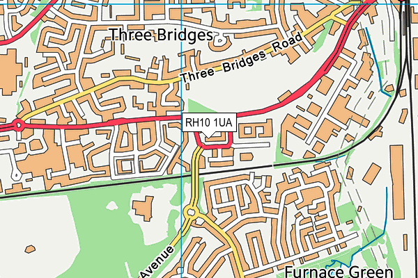 RH10 1UA map - OS VectorMap District (Ordnance Survey)