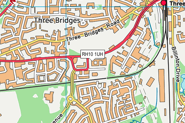 RH10 1UH map - OS VectorMap District (Ordnance Survey)