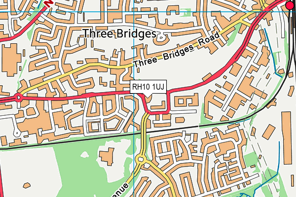 RH10 1UJ map - OS VectorMap District (Ordnance Survey)