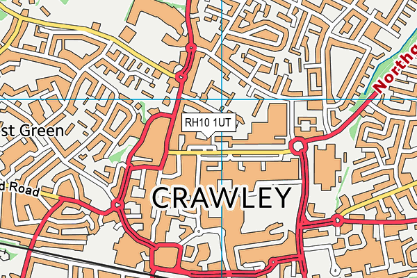 RH10 1UT map - OS VectorMap District (Ordnance Survey)