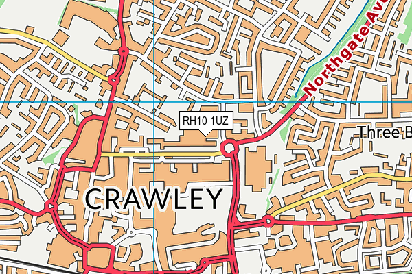 RH10 1UZ map - OS VectorMap District (Ordnance Survey)