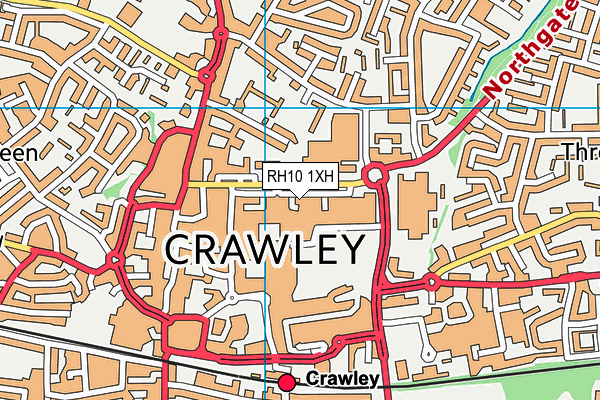 RH10 1XH map - OS VectorMap District (Ordnance Survey)