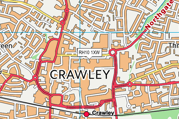 RH10 1XW map - OS VectorMap District (Ordnance Survey)