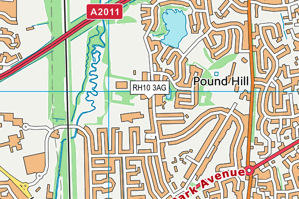 Milton Mount Primary School map (RH10 3AG) - OS VectorMap District (Ordnance Survey)