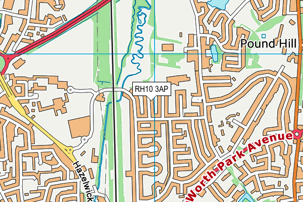 RH10 3AP map - OS VectorMap District (Ordnance Survey)