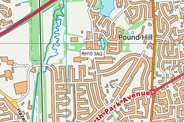 RH10 3AQ map - OS VectorMap District (Ordnance Survey)
