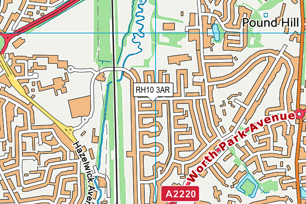 RH10 3AR map - OS VectorMap District (Ordnance Survey)