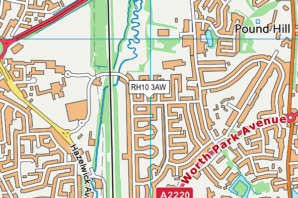 RH10 3AW map - OS VectorMap District (Ordnance Survey)
