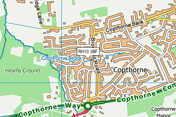 RH10 3BF map - OS VectorMap District (Ordnance Survey)