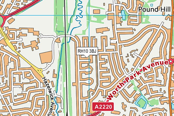 RH10 3BJ map - OS VectorMap District (Ordnance Survey)