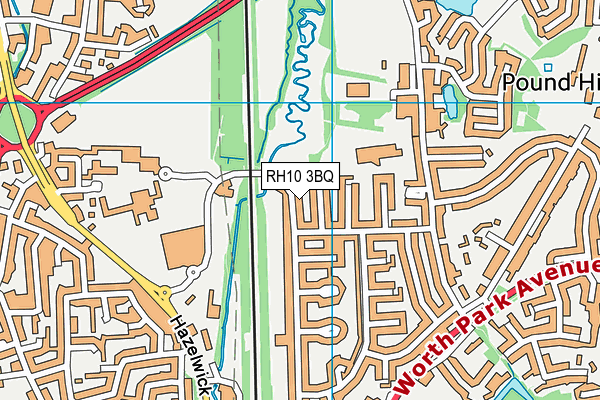 RH10 3BQ map - OS VectorMap District (Ordnance Survey)