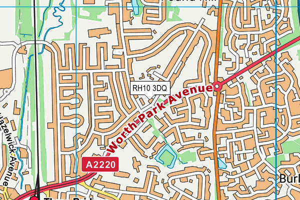 RH10 3DQ map - OS VectorMap District (Ordnance Survey)