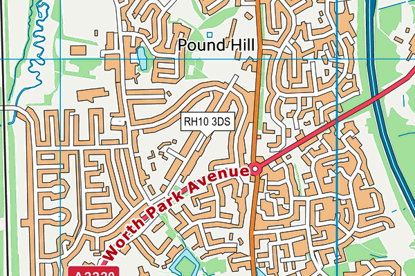 RH10 3DS map - OS VectorMap District (Ordnance Survey)