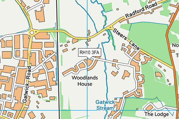 RH10 3FA map - OS VectorMap District (Ordnance Survey)