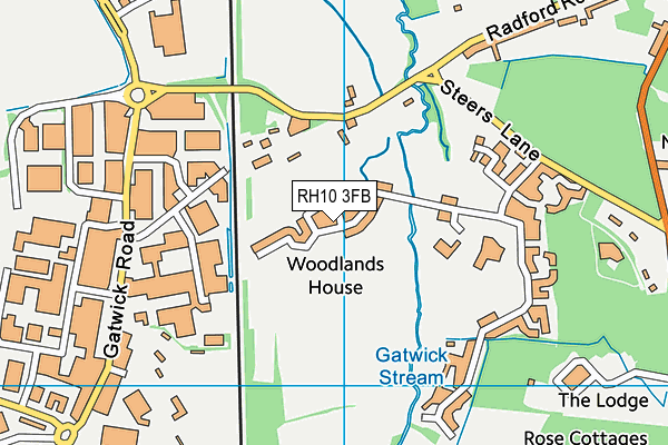 RH10 3FB map - OS VectorMap District (Ordnance Survey)