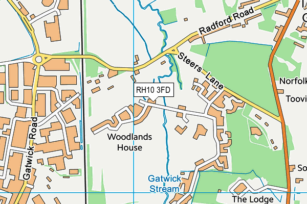 RH10 3FD map - OS VectorMap District (Ordnance Survey)