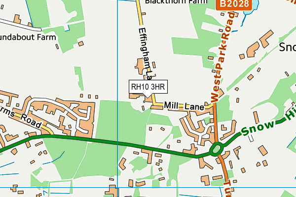 RH10 3HR map - OS VectorMap District (Ordnance Survey)