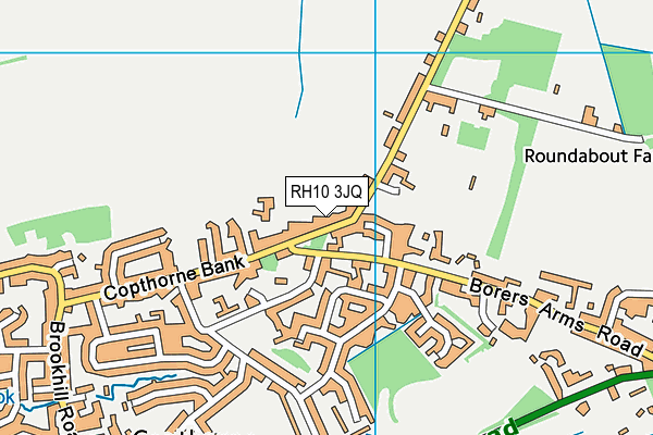 King George V Playing Field (Copthorne) map (RH10 3JQ) - OS VectorMap District (Ordnance Survey)