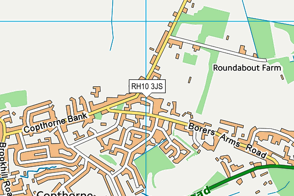 RH10 3JS map - OS VectorMap District (Ordnance Survey)