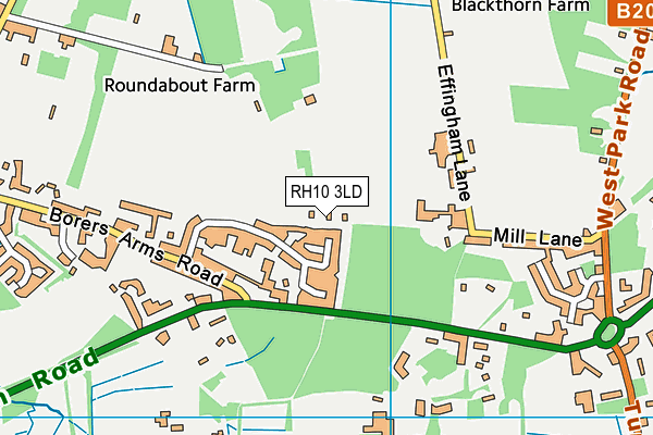 RH10 3LD map - OS VectorMap District (Ordnance Survey)