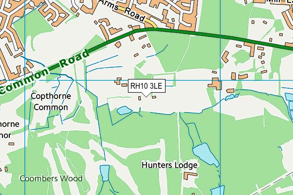 RH10 3LE map - OS VectorMap District (Ordnance Survey)