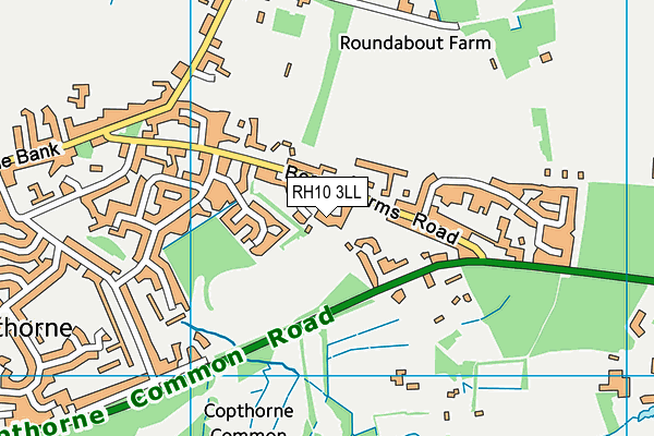 Copthorne Golf Club map (RH10 3LL) - OS VectorMap District (Ordnance Survey)