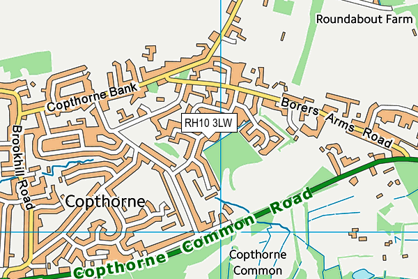 RH10 3LW map - OS VectorMap District (Ordnance Survey)