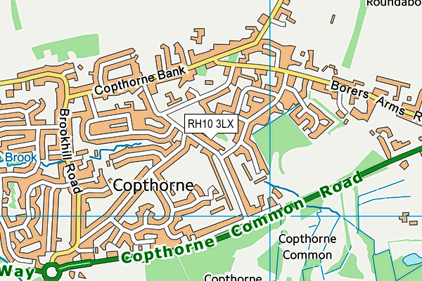 RH10 3LX map - OS VectorMap District (Ordnance Survey)