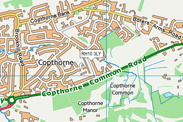 RH10 3LY map - OS VectorMap District (Ordnance Survey)