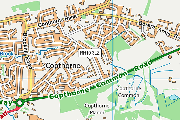 RH10 3LZ map - OS VectorMap District (Ordnance Survey)